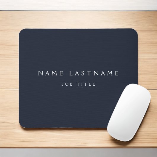 Navy Blue White Modern Elegant Beruflich Classy Mousepad