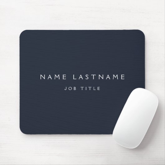 Navy Blue White Modern Elegant Beruflich Classy Mousepad (Mit Mouse)
