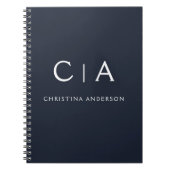 Navy Blue White Modern Elegant Beruflich Classy Notizblock (Vorderseite)