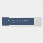 Navy Blue White Modern Elegant Beruflich Classy Türschild (Vorderseite )