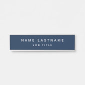 Navy Blue White Modern Elegant Beruflich Classy Türschild (Vorderseite )