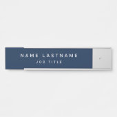 Navy Blue White Modern Elegant Beruflich Classy Türschild (Vorderseite )