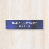 Navy Blue White Modern Elegant Beruflich Classy Türschild (Vorderseite )