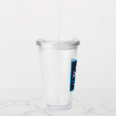 Navy Blue & White Monogram Acryl Tumbler Acryltrinkbecher (Rechts)
