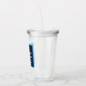 Navy Blue & White Monogram Acryl Tumbler Acryltrinkbecher (Links)