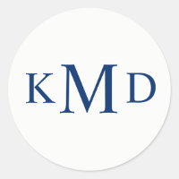 NAVY BLUE White Monogram Bride Groom Wedding