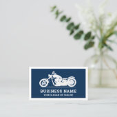 Navy Blue White Motorrad Motorrad Motorrad-Mechani Visitenkarte (Stehend Vorderseite)