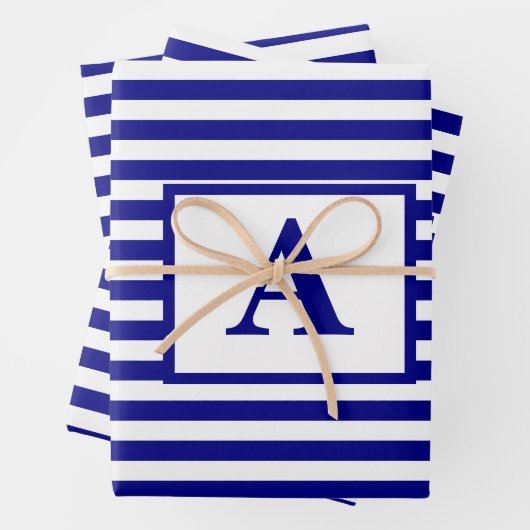 Navy Blue White Naugram Custom Christmas Geschenkpapier Set (Beispiel)