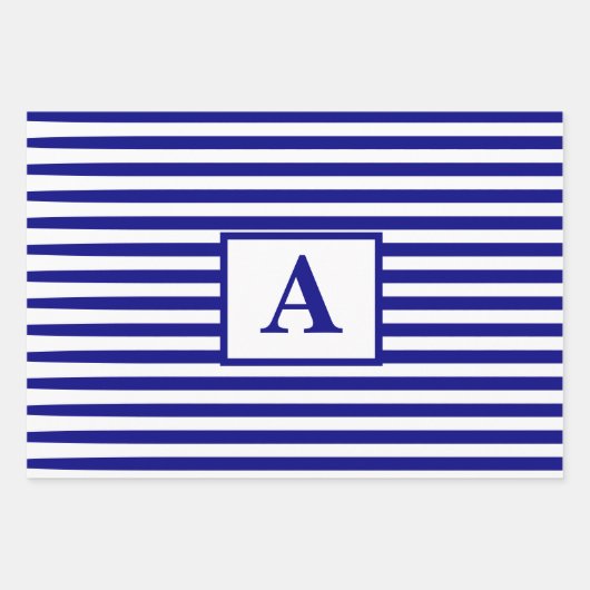 Navy Blue White Naugram Custom Christmas Geschenkpapier Set (Vorderseite)