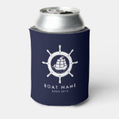 Navy Blue & White Nautical Boat Wheel Dosenkühler (Kanne Rückseite)