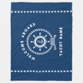Navy Blue White Nautical Boat Wheel Knot Stars Fleecedecke (Vorderseite)