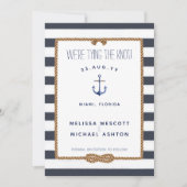 Navy Blue White Nautical Bying the Knot Infinity Save The Date (Vorderseite)