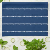Navy Blue White nautical rope Muster Kitchen Tow Geschirrtuch (Gefaltet)