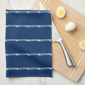 Navy Blue White nautical rope Muster Kitchen Tow Geschirrtuch (Viertel Falte)