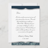Navy Blue & White Nautical Wedding Danke Karten (Rückseite)
