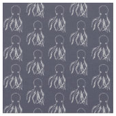 Navy Blue & White Octopus Muster Stoff (Nahaufnahme)
