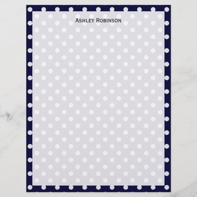 Navy Blue White Polka Dot Pattern (Vorderseite)