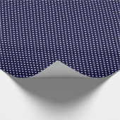 Navy Blue White Polka Dot Pattern Geschenkpapier (Ecke)