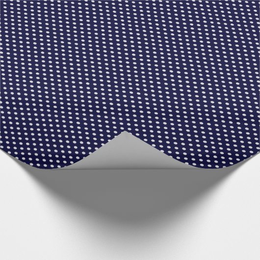 Navy Blue White Polka Dot Pattern Geschenkpapier (Ecke)