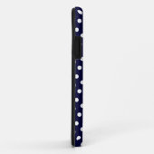 Navy Blue & White Polka Dot Pattern iPhone 5 Fall Case-Mate iPhone Hülle (Hinten/Rechts)