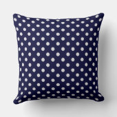 Navy Blue White Polka Dot Pattern Kissen (Rückseite)