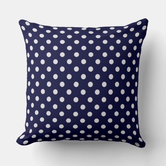 Navy Blue White Polka Dot Pattern Kissen (Vorderseite)