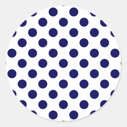 Navy Blue & White Polka Dot Sticker (Vorderseite)