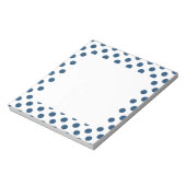 Navy Blue White Polka Dots Muster Notizblock (Rotiert)