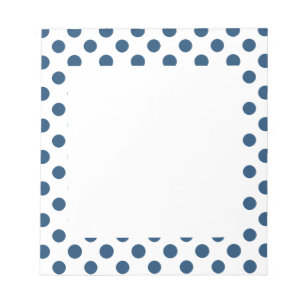Navy Blue White Polka Dots Muster Notizblock