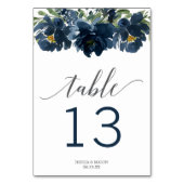 Navy Blue White Pumpkin Fall in Liebe Tischnummern (Rückseite)