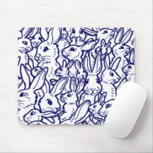 Navy Blue White Rabbit Bunny Zeichnend Niedlich ei