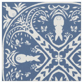 Navy Blue & White Rabbit Tile Delft Dedham Bunny Stoff (Nahaufnahme)
