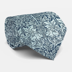 Navy Blue White Rabbit William Morris Krawatte