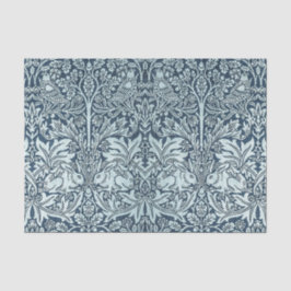 Navy Blue White Rabbit William Morris Seidenpapier