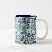 Navy Blue White Rabbit William Morris