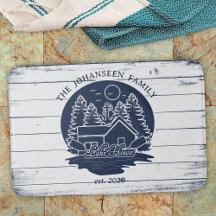 Navy Blue & White Rustic Wood Nautical Lake House