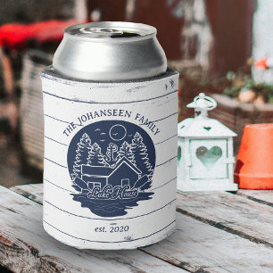 Navy Blue White Rustic Wood Oars Family Lake House Dosenkühler