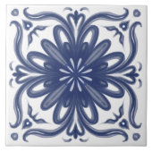 Navy Blue White Rusticus Azulejo Mittelmeer Fliese (Vorderseite)