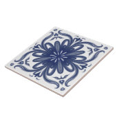 Navy Blue White Rusticus Azulejo Mittelmeer Fliese (Seite)