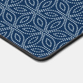 Navy Blue & White Sacred Geometric Muster Schreibtischunterlage (Ecke)