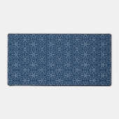 Navy Blue & White Sacred Geometric Muster Schreibtischunterlage (Vorderseite)