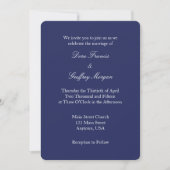 Navy Blue White Schlicht Simple Weditation Einladung (Vorderseite)