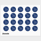 Navy Blue White Script Hochzeitsschrift Liebe & Da Runder Aufkleber (Blatt)