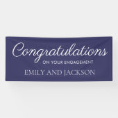 Navy Blue White Script-Verlobung Banner (Horizontal)
