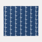 Navy Blue White Segel Wellenmuster Fleece (Vorderseite (Horizontal))