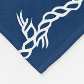 Navy Blue White Segel Wellenmuster Fleece (Ecke)