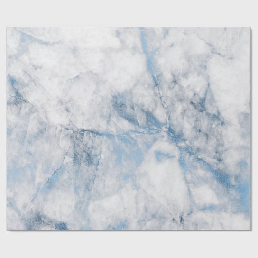 Navy Blue White Silver Gray Carrara Marmorstein Geschenkpapier (Flach)