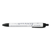Navy Blue & White Simple Script-Gastgeschenk Hochz Kugelschreiber (Unterseite)