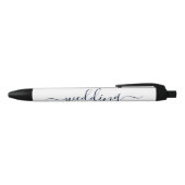 Navy Blue & White Simple Script-Gastgeschenk Hochz Kugelschreiber (Oberseite)