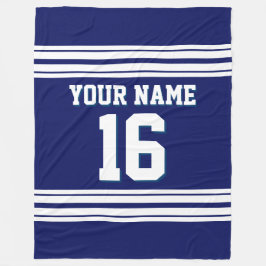 Navy Blue White Sports Jersey Fleecedecke